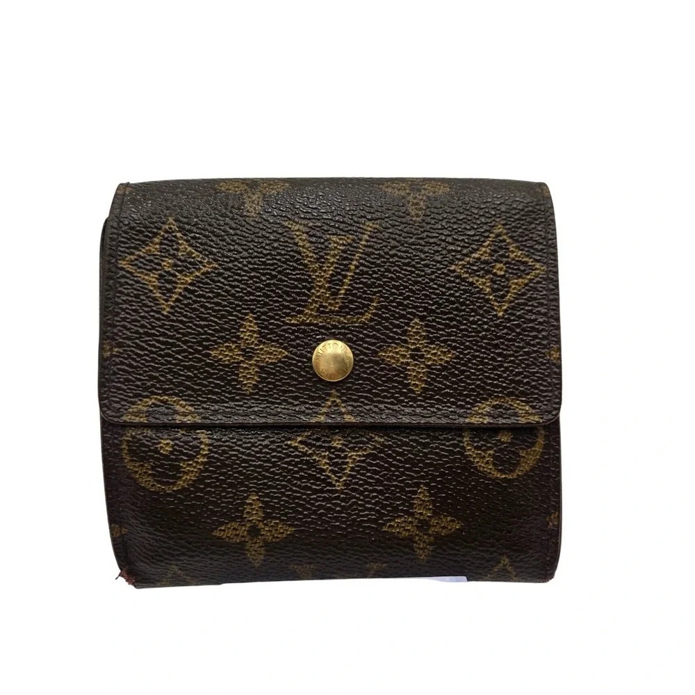 Louis Vuitton Monogram Canvas Elise Trifold Wallet Brown